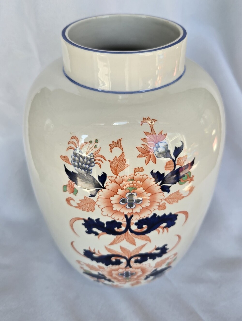 Vintage Ethan Allen Imari-Style Ginger Jar Vase Italy
